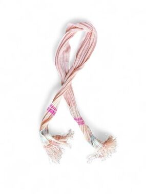 ✨Pink and blue striped striped scarf with fringe✨